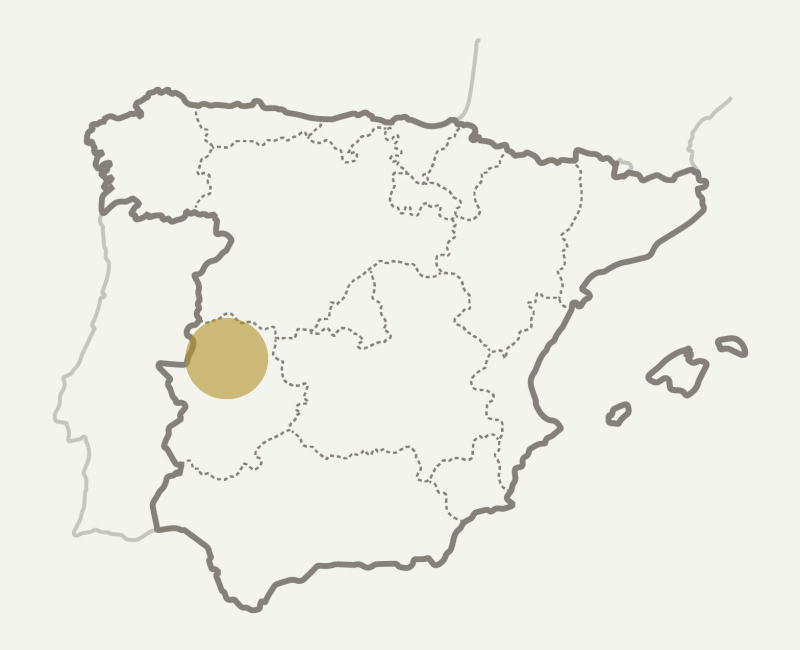 Foto de mapa con provincia de Cáceres